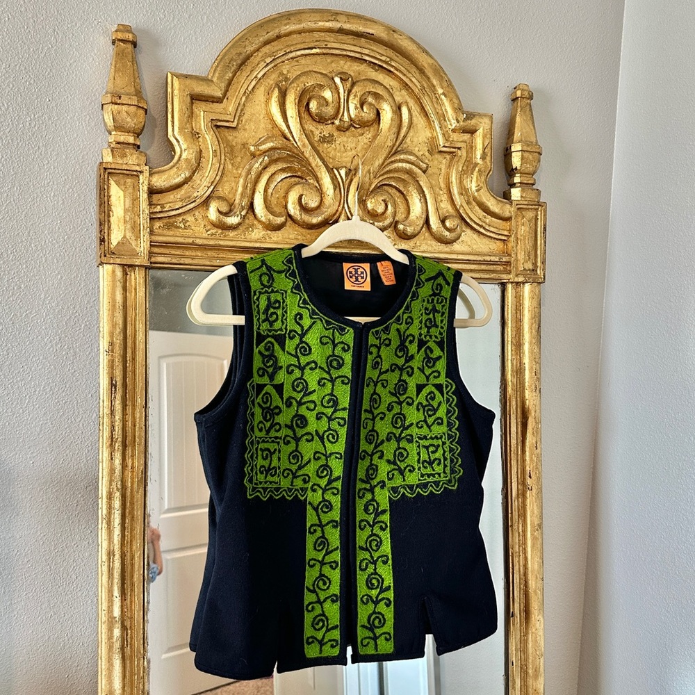 Tory Burch Wool Embroidered Vest